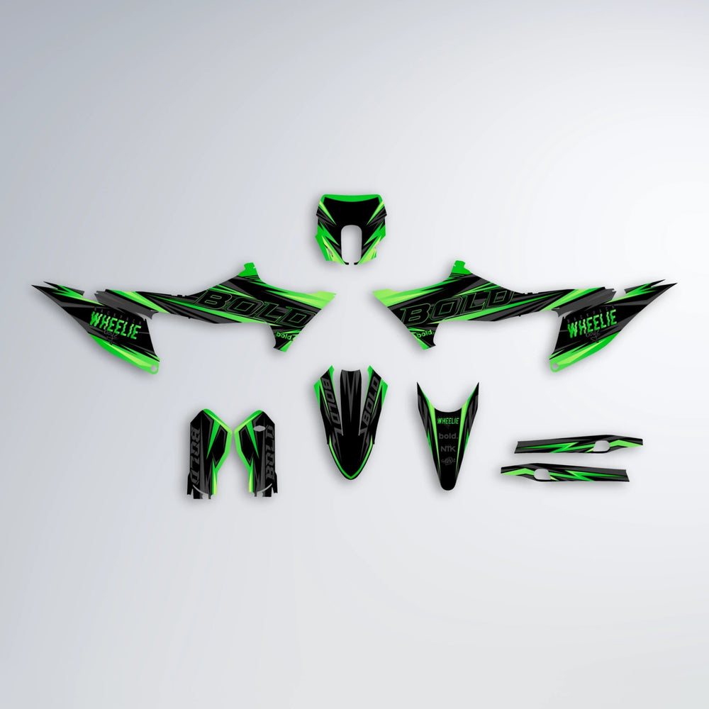 STORM Stark Varg SM graphics kit parts layout in Green