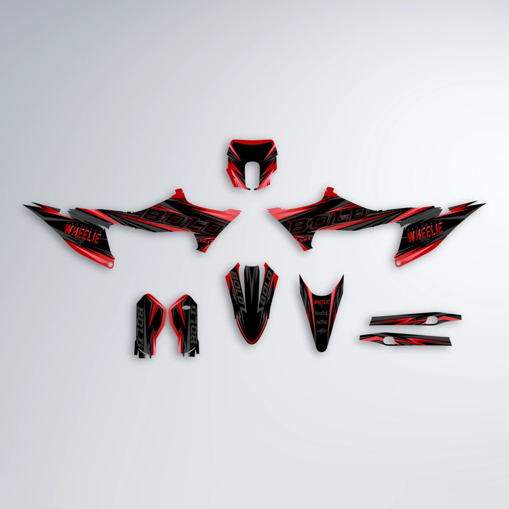 STORM Stark Varg SM graphics kit parts layout in Red