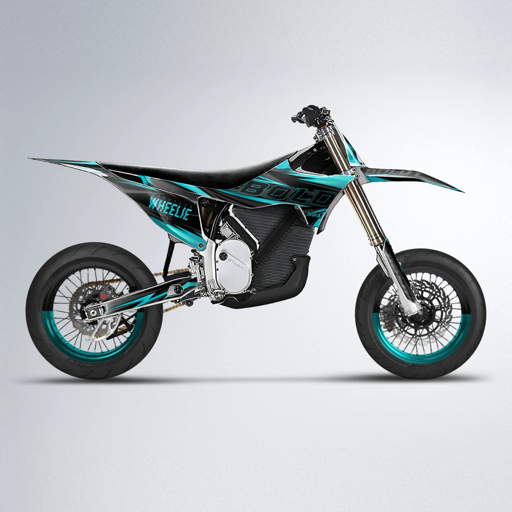 STORM Stark Varg SM supermoto graphics kit in Teal