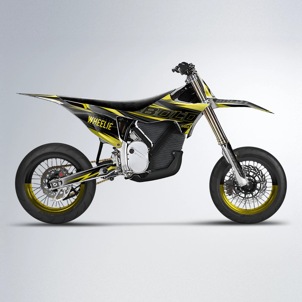 STORM Stark Varg SM supermoto graphics kit in Yellow