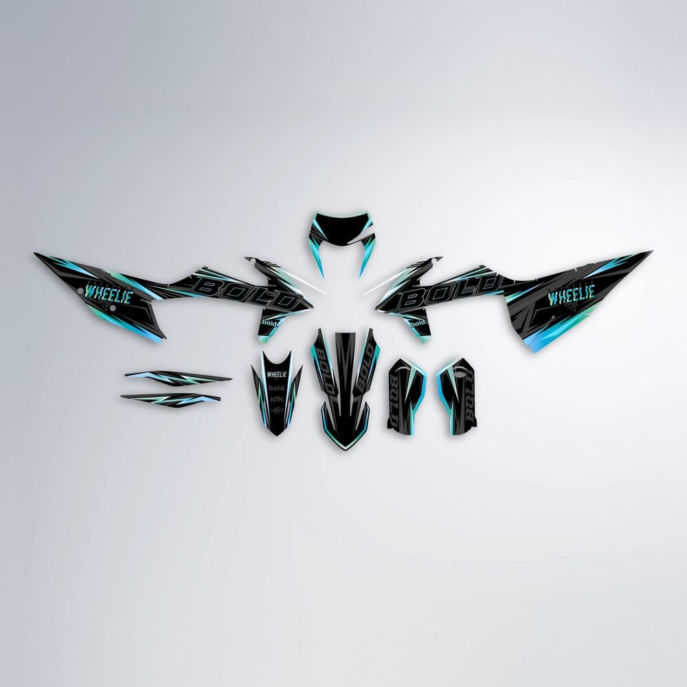 STORM graphics kit parts layout in Light Blue & White
