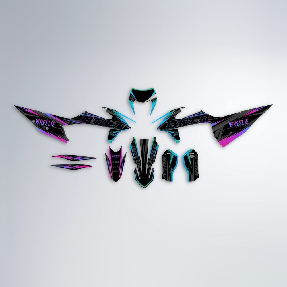 STORM graphics kit parts layout in Pink & Light Blue