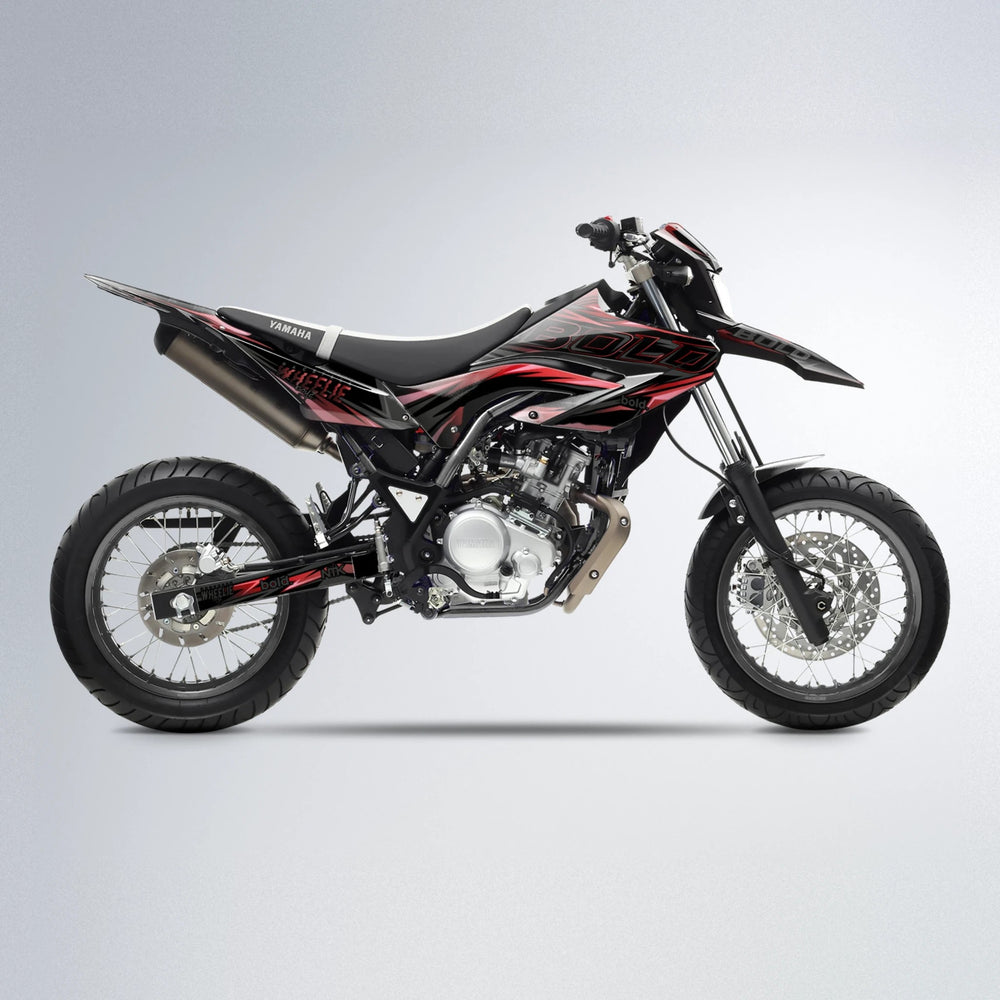 STORM Yamaha WR 125X supermoto graphics kit in Black & Red