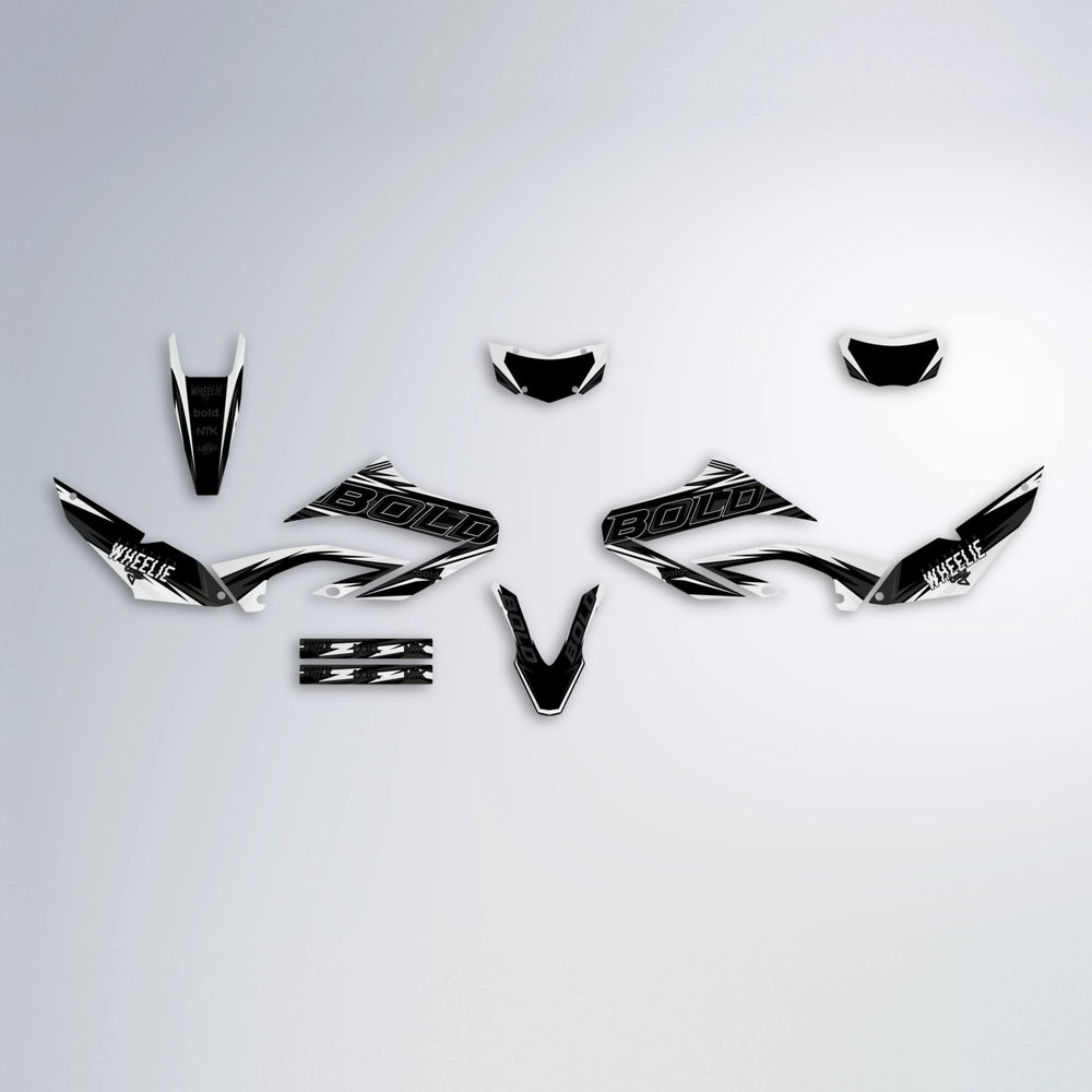 STORM Yamaha WR 125X graphics kit parts layout in White
