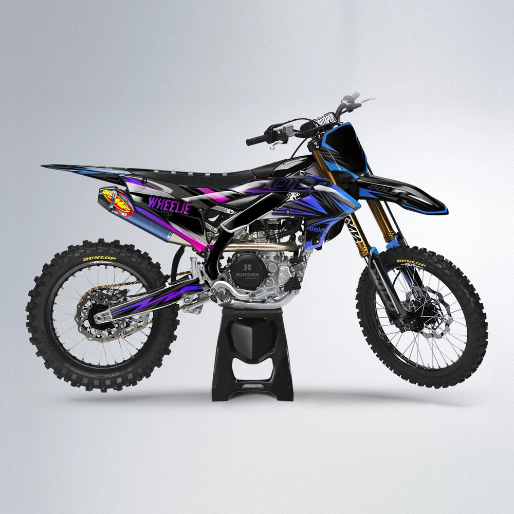 STORM Yamaha YZF MX motocross graphics kit in Blue Purple Fade