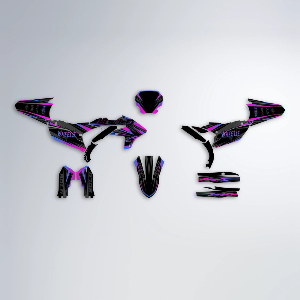 STORM Yamaha YZF SM graphics kit parts layout in Pink