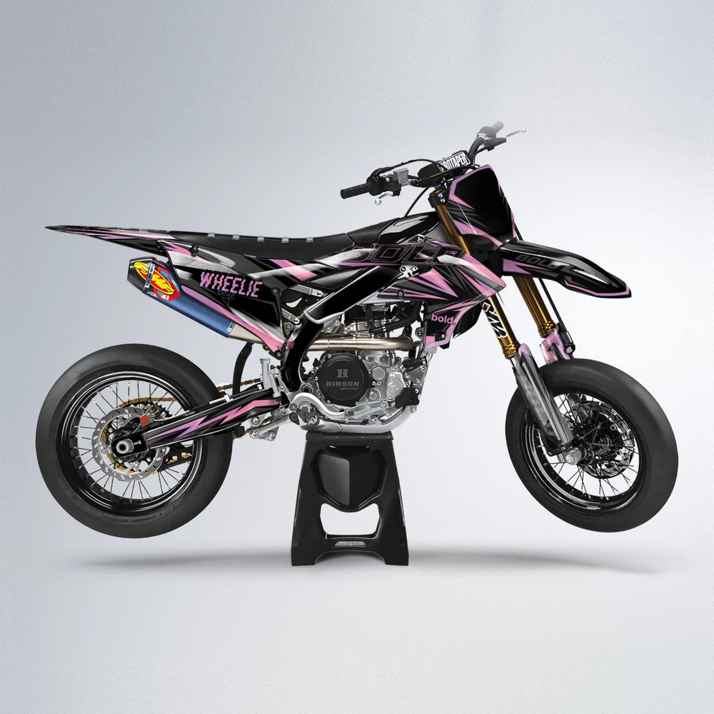 STORM Yamaha YZF SM supermoto graphics kit in Sakura Pink