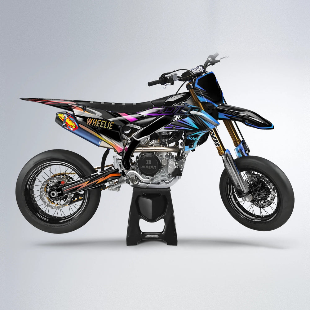 STORM Yamaha YZF SM supermoto graphics kit in Sunset Fade