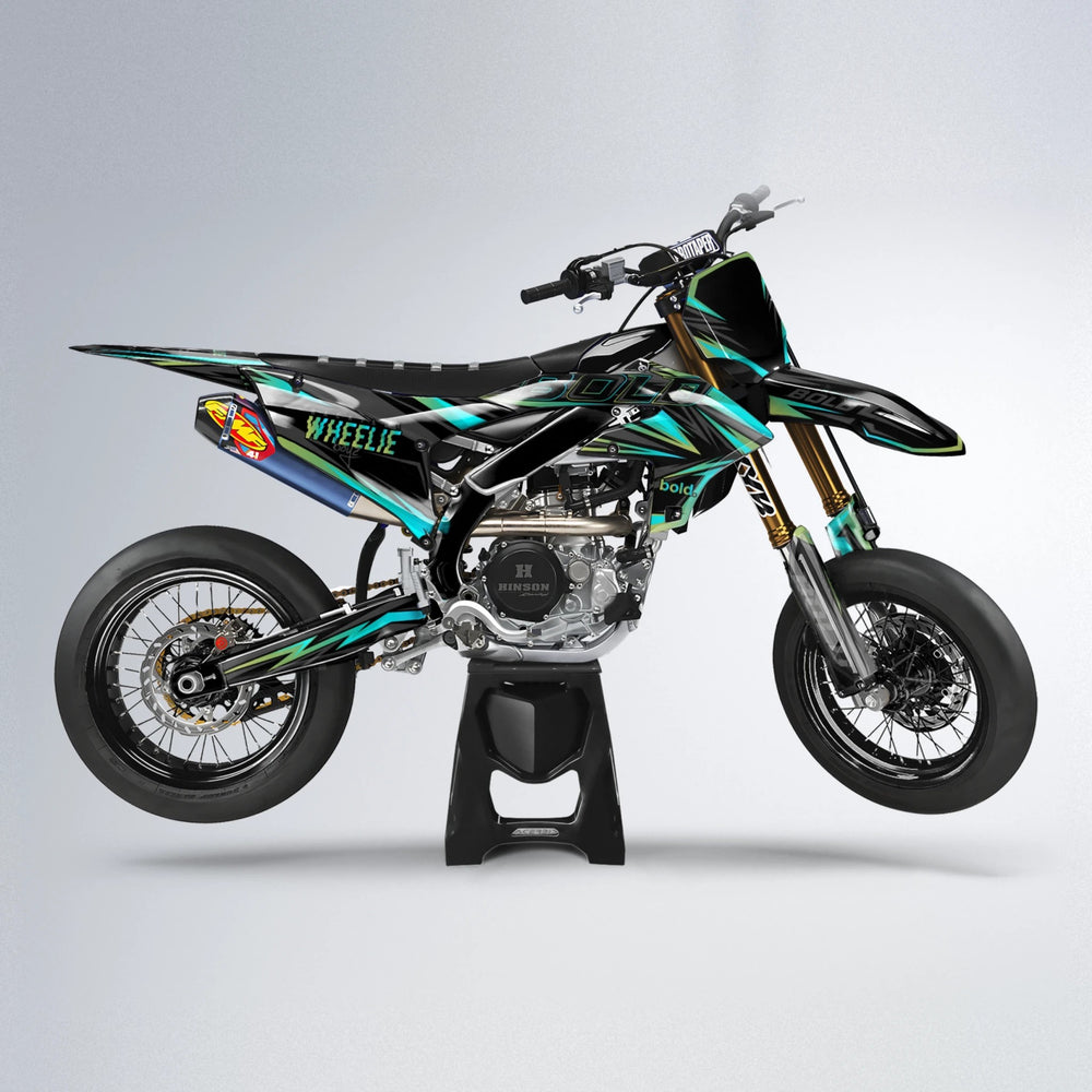 STORM Yamaha YZF SM supermoto graphics kit in Teal