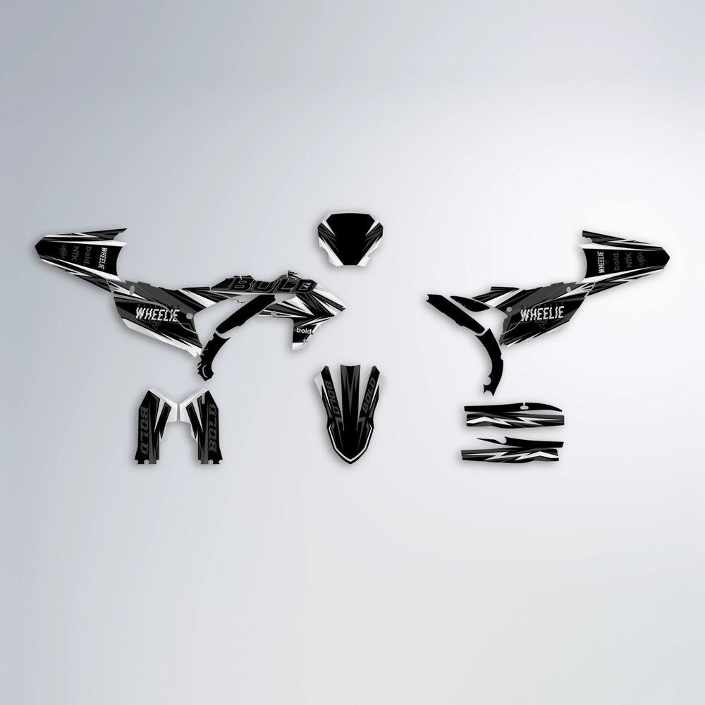 STORM Yamaha YZF SM graphics kit parts layout in White