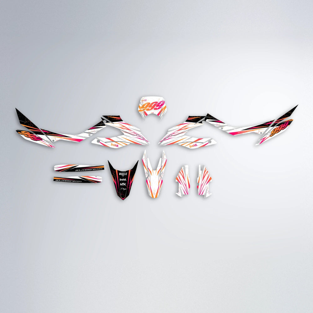 SUNRISE Aprilia SX 125 graphics kit parts layout in Red