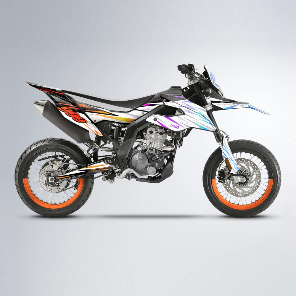 SUNRISE Aprilia SX 125 supermoto graphics kit in Sunset Fade