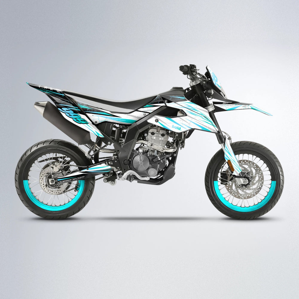 SUNRISE Aprilia SX 125 supermoto graphics kit in Teal