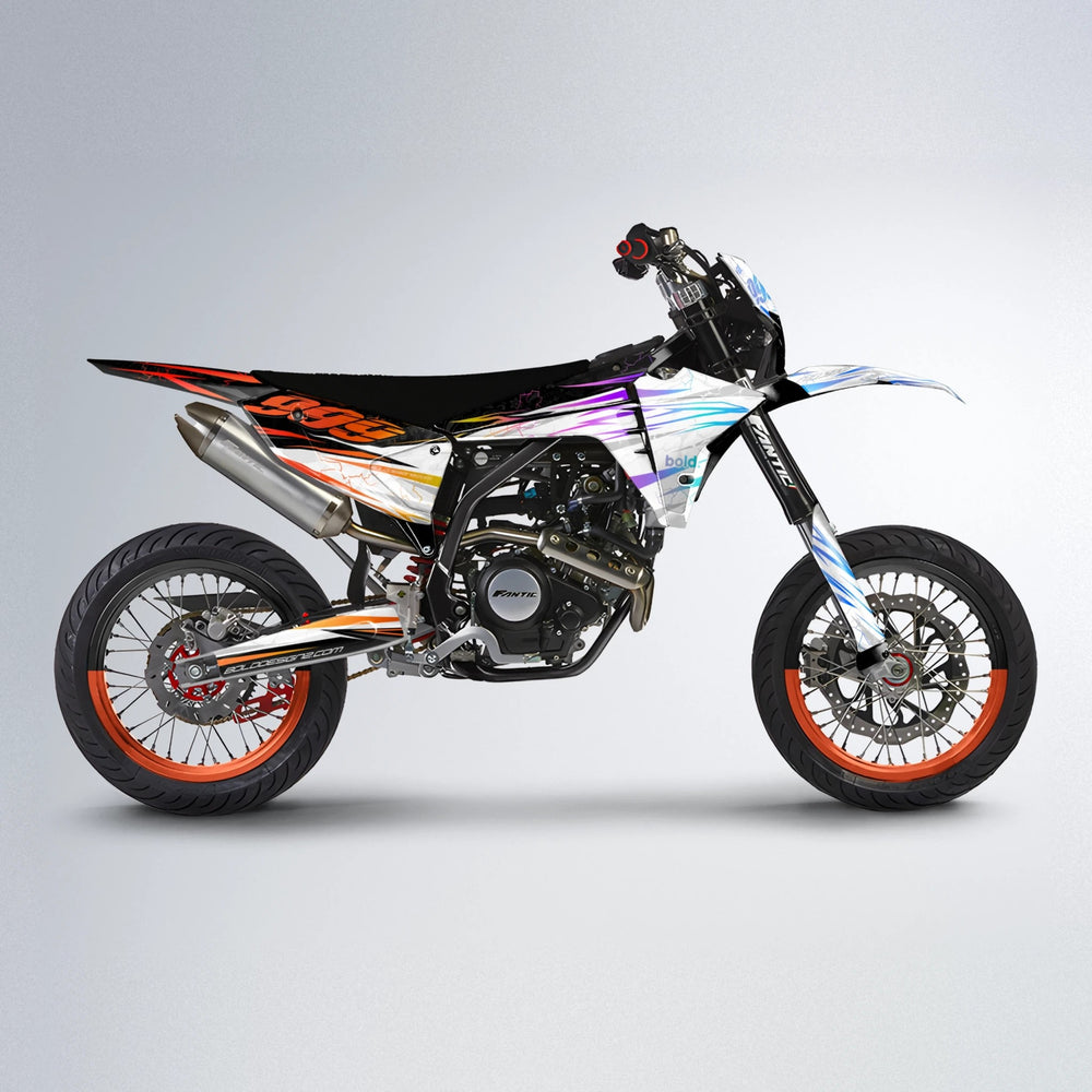 SUNRISE Fantic supermoto graphics kit in Sunset Fade