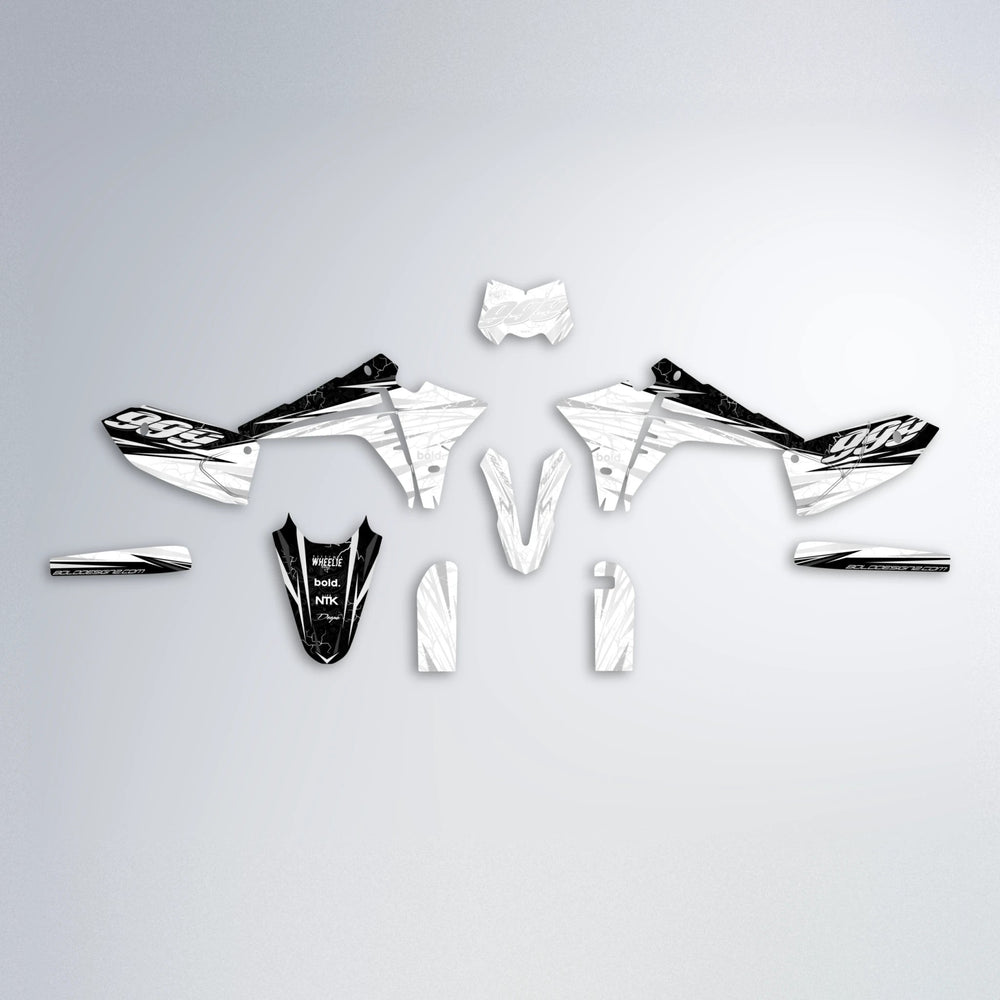 SUNRISE Fantic graphics kit parts layout in White