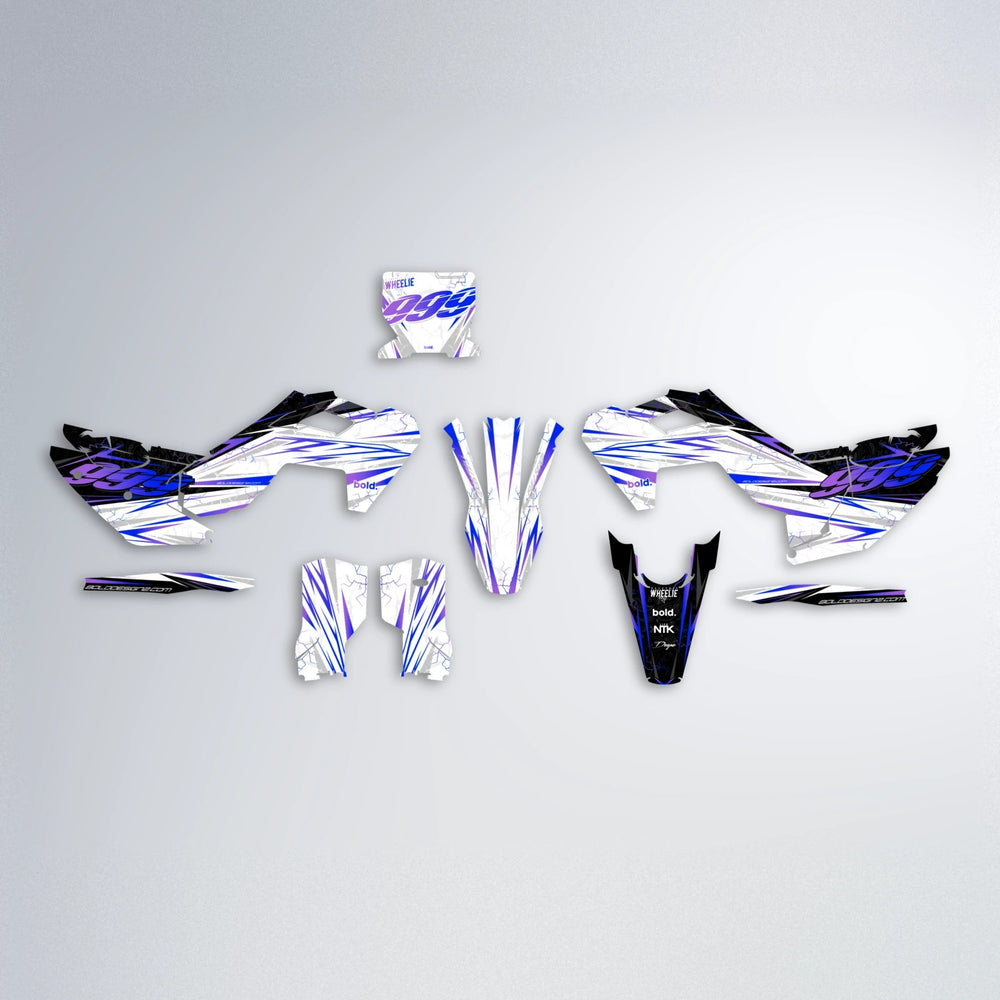 SUNRISE Husqvarna FE/TE graphics kit parts layout in Blue