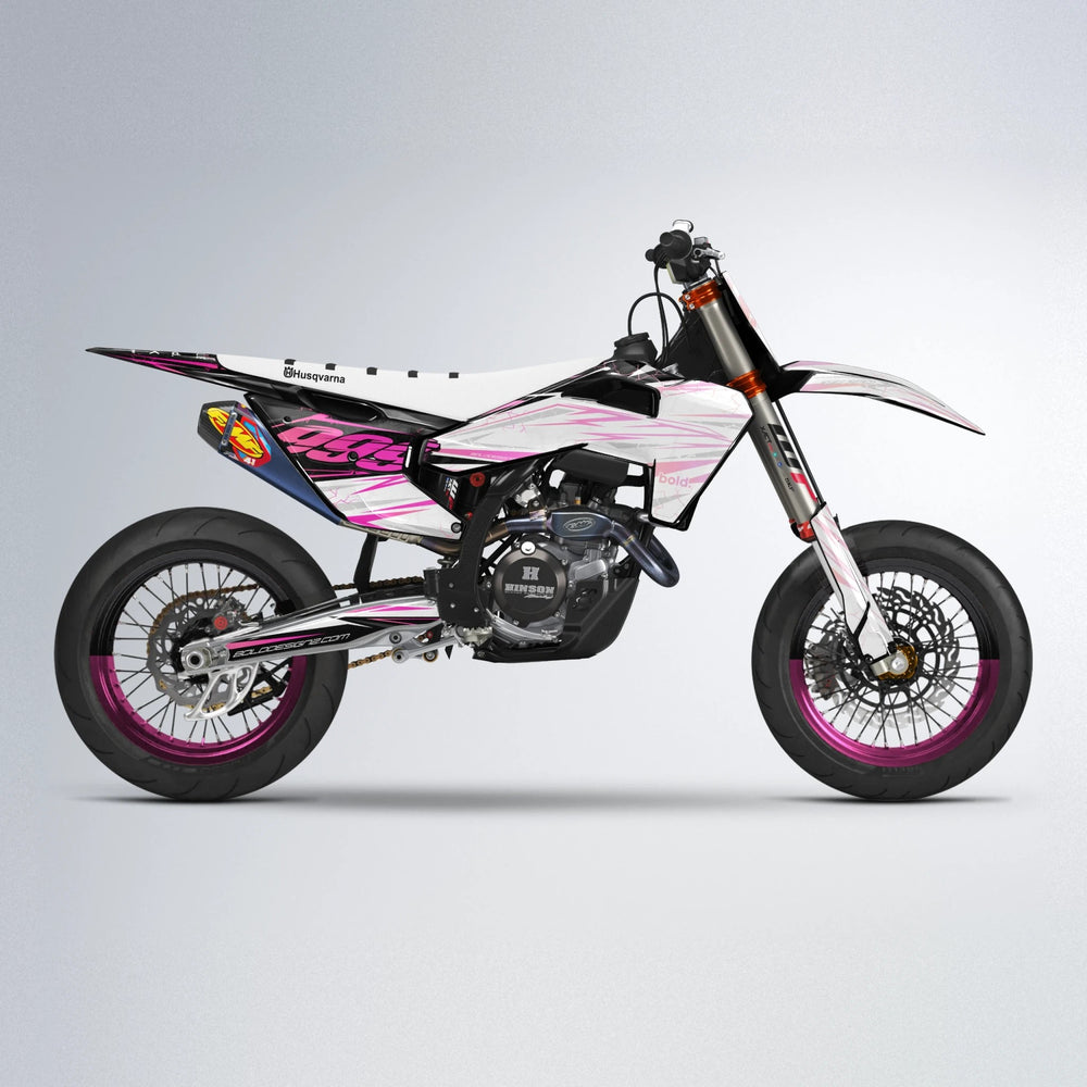 SUNRISE Husqvarna FE/TE supermoto graphics kit in Flamingo