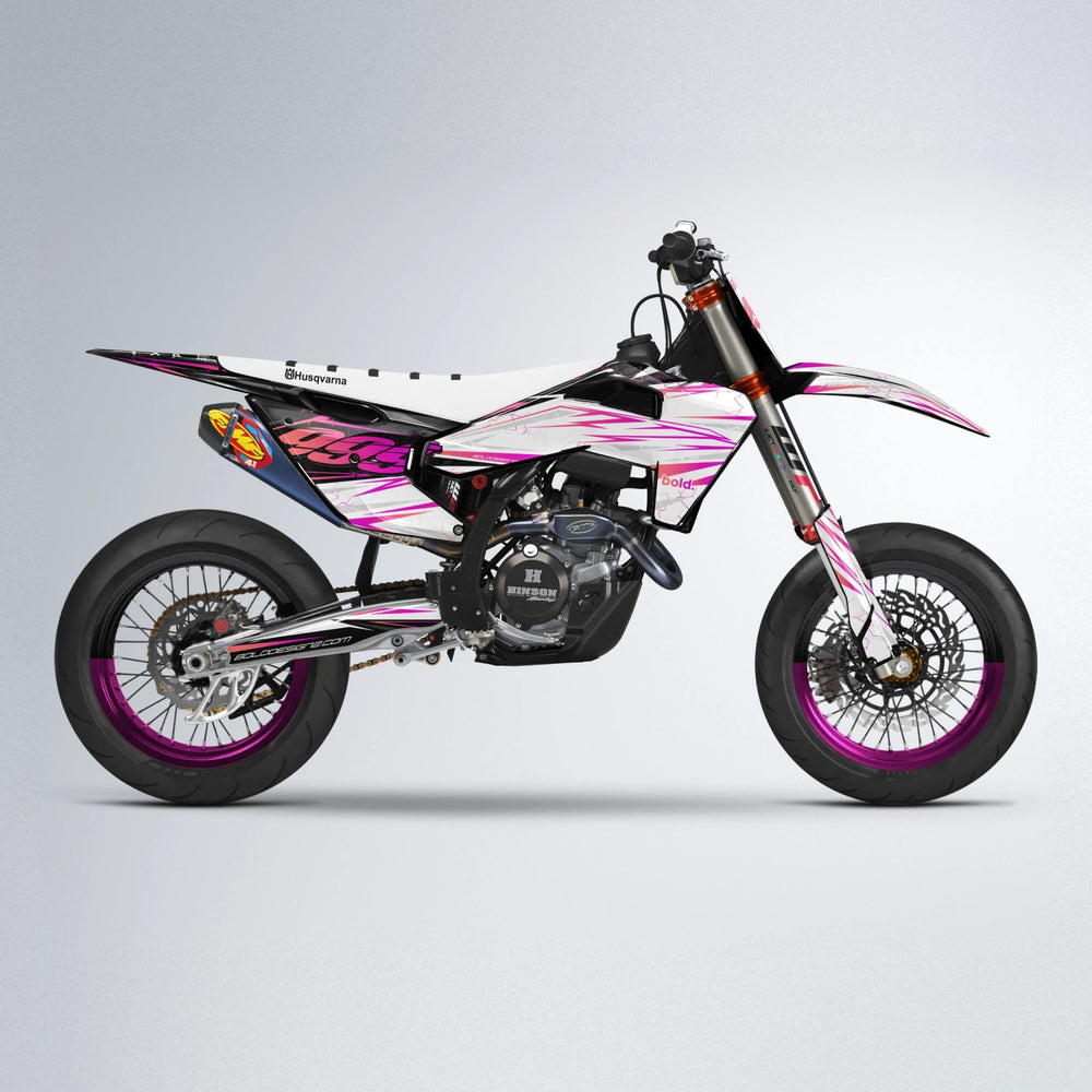 SUNRISE Husqvarna FE/TE supermoto graphics kit in Pink