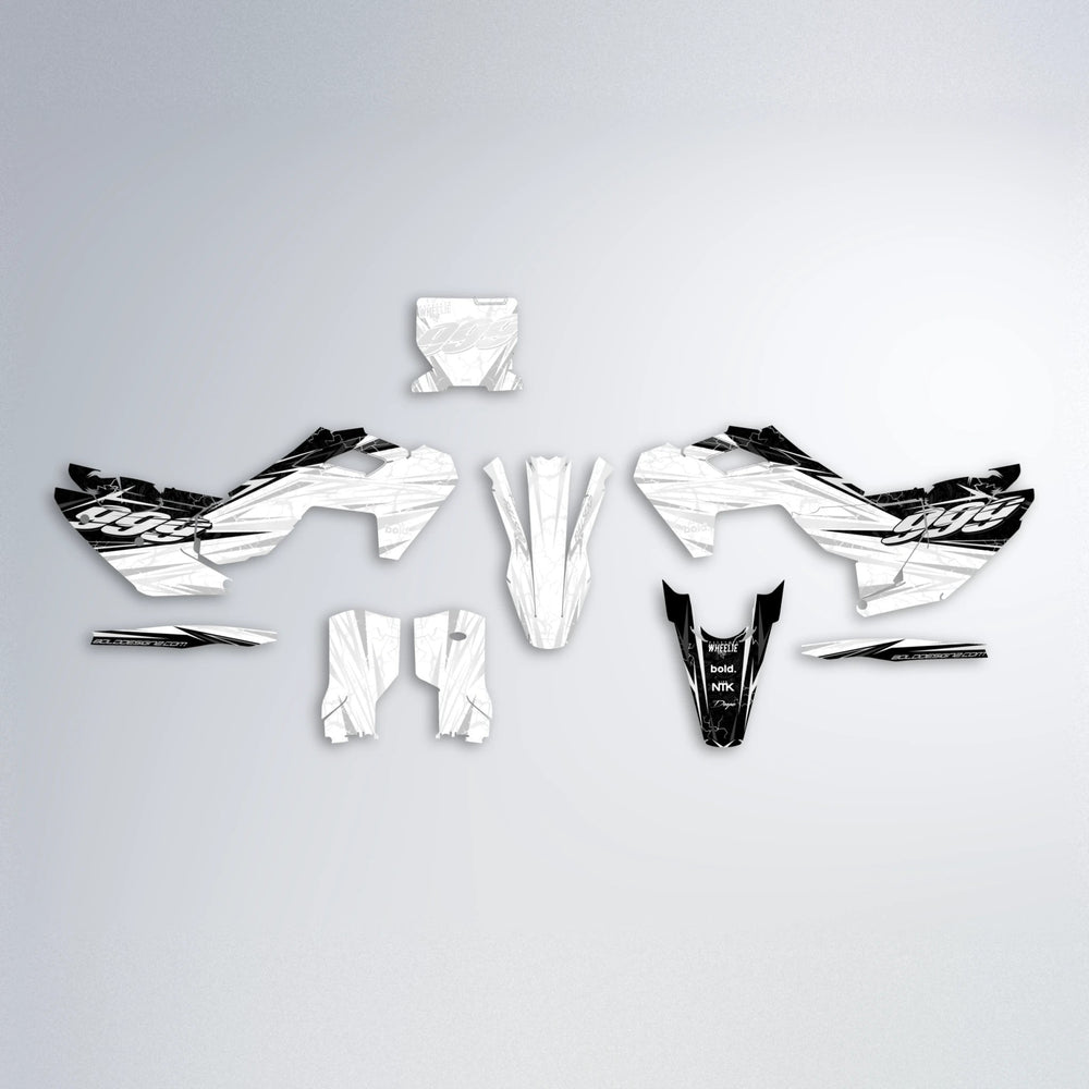 SUNRISE Husqvarna FE/TE graphics kit parts layout in White