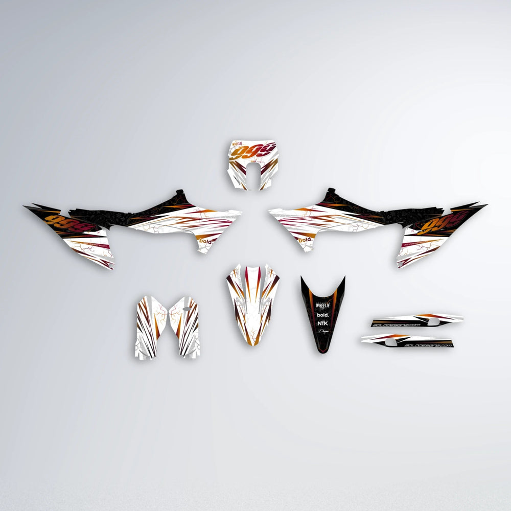 SUNRISE Stark Varg SM graphics kit parts layout in Black & Red