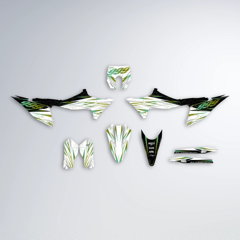 SUNRISE Stark Varg SM graphics kit parts layout in Olive