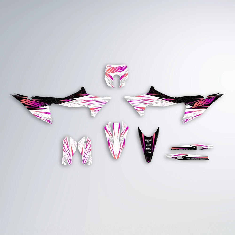 SUNRISE Stark Varg SM graphics kit parts layout in Pink