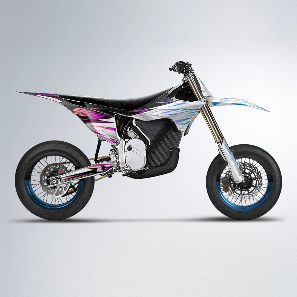 SUNRISE Stark Varg SM supermoto graphics kit in Pink & Light Blue