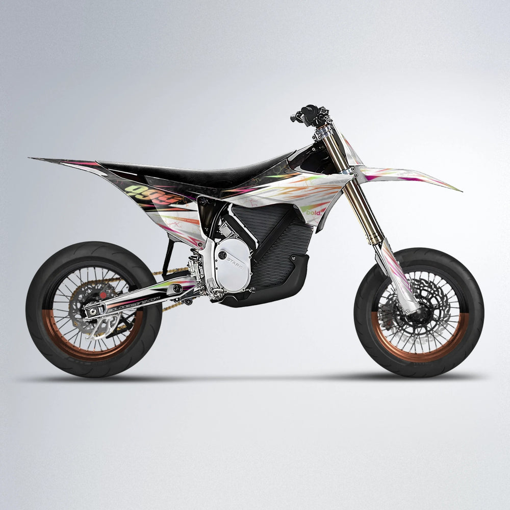 SUNRISE Stark Varg SM supermoto graphics kit in Pink & Yellow