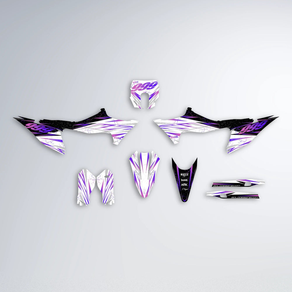 SUNRISE Stark Varg SM graphics kit parts layout in Purple