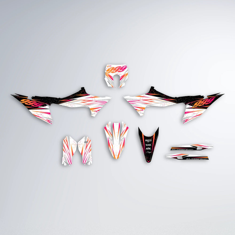 SUNRISE Stark Varg SM graphics kit parts layout in Red