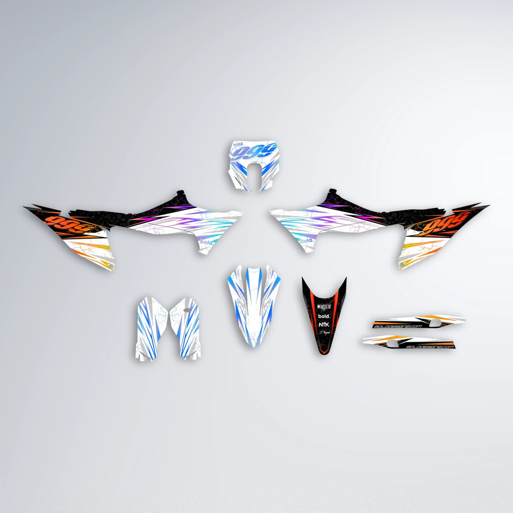 SUNRISE Stark Varg SM graphics kit parts layout in Sunset Fade