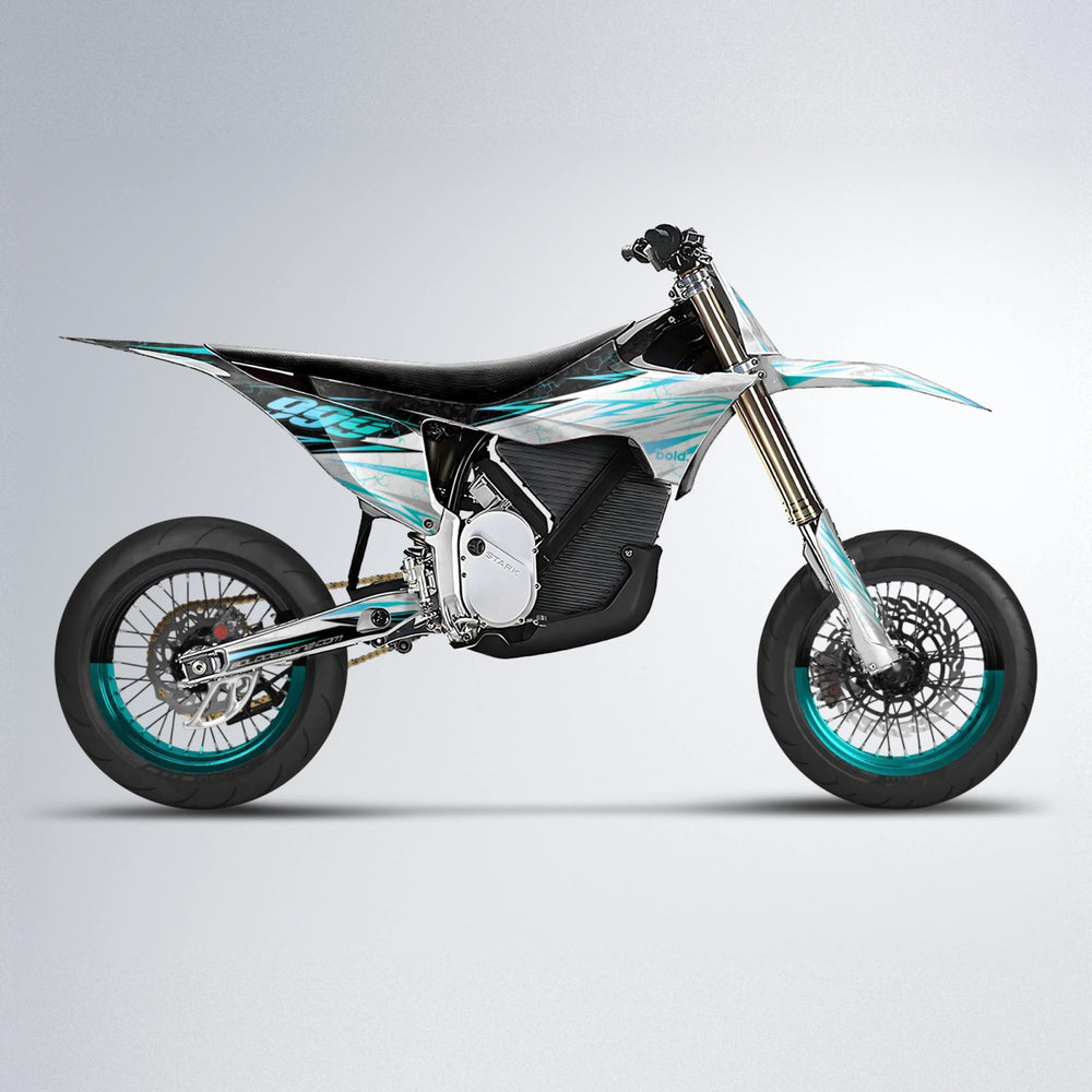 SUNRISE Stark Varg SM supermoto graphics kit in Teal