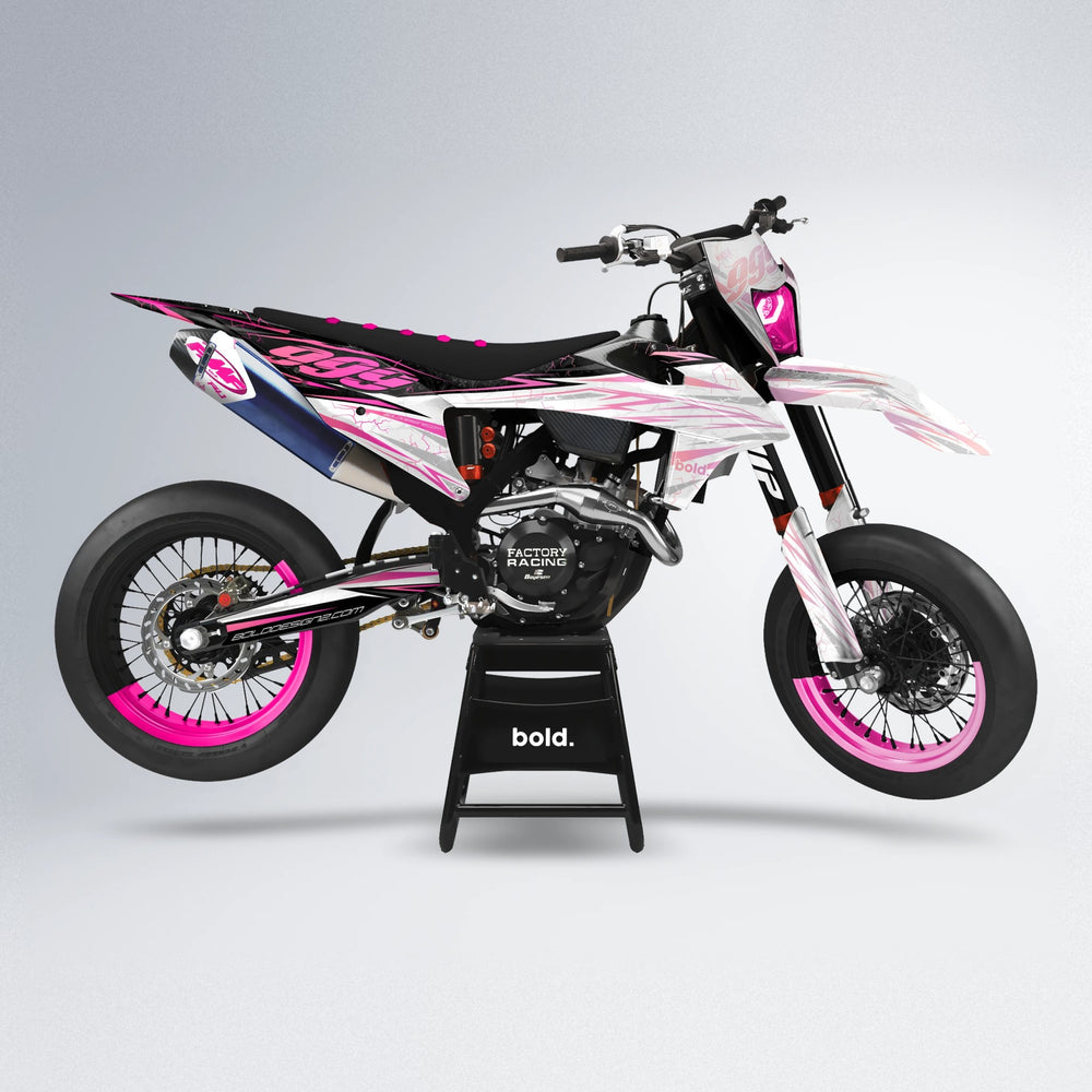 SUNRISE supermoto graphics kit in Flamingo