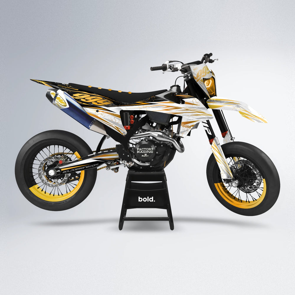 SUNRISE supermoto graphics kit in Gold Chrome