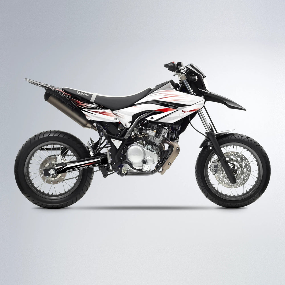 SUNRISE Yamaha WR 125X supermoto graphics kit in Black & Red