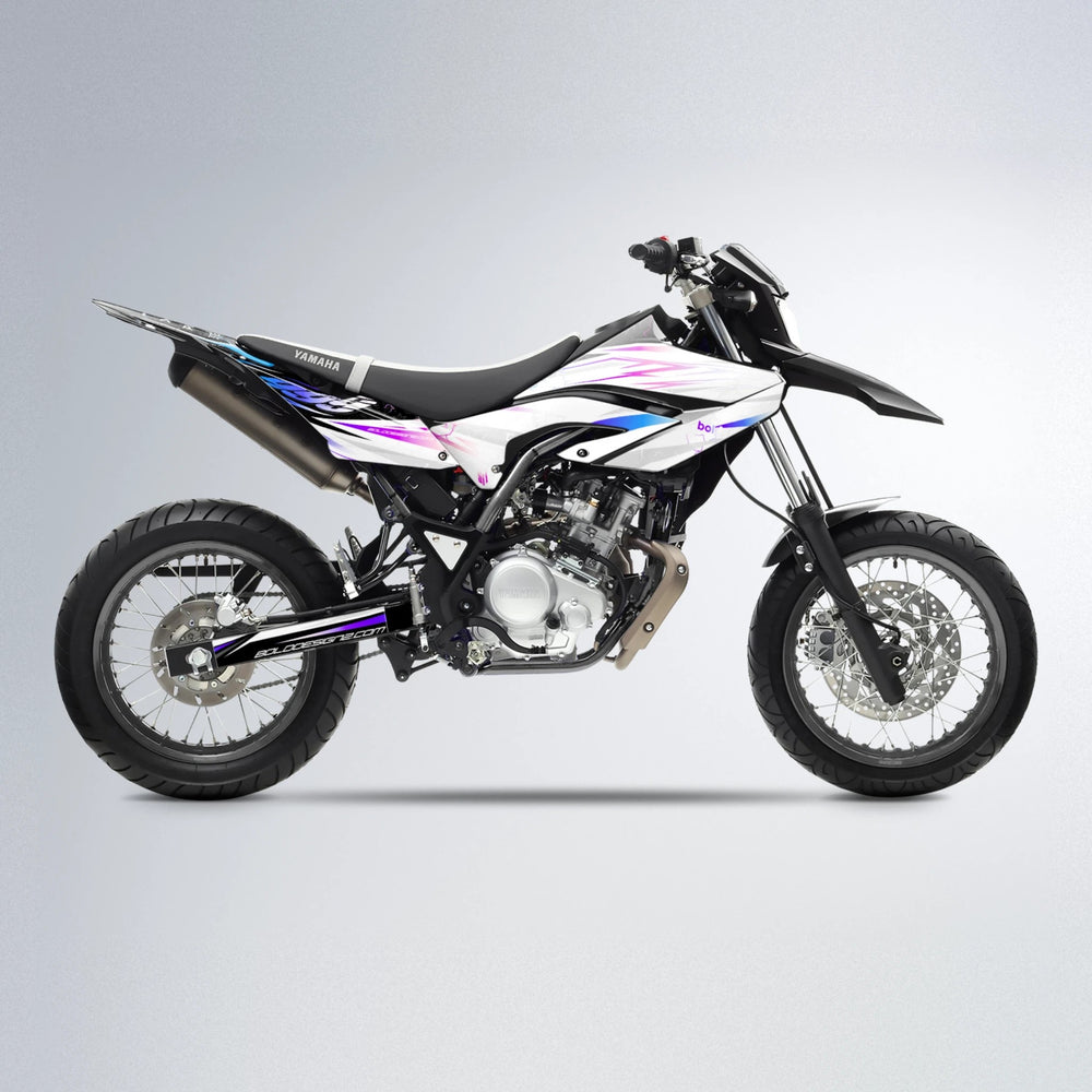 SUNRISE Yamaha WR 125X supermoto graphics kit in Blue Purple Fade