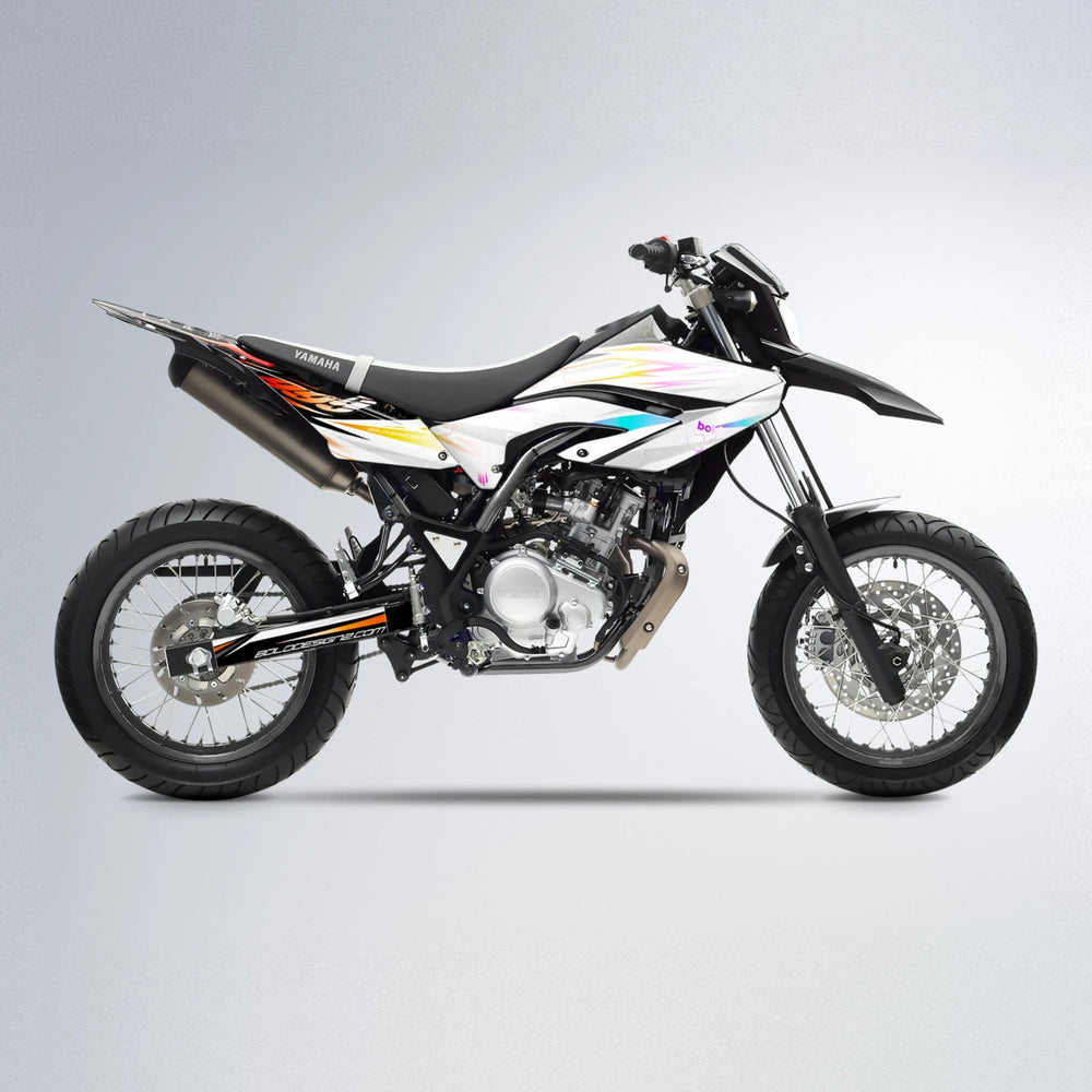 SUNRISE Yamaha WR 125X supermoto graphics kit in Sunset Fade