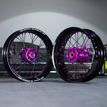 SMPRO Black/Purple - Supermoto Wheelset