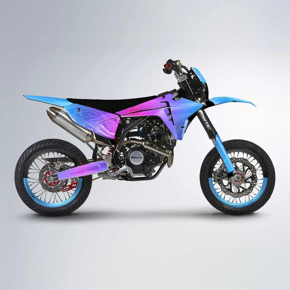 TEMPEST Fantic supermoto graphics kit in Blue Purple Fade
