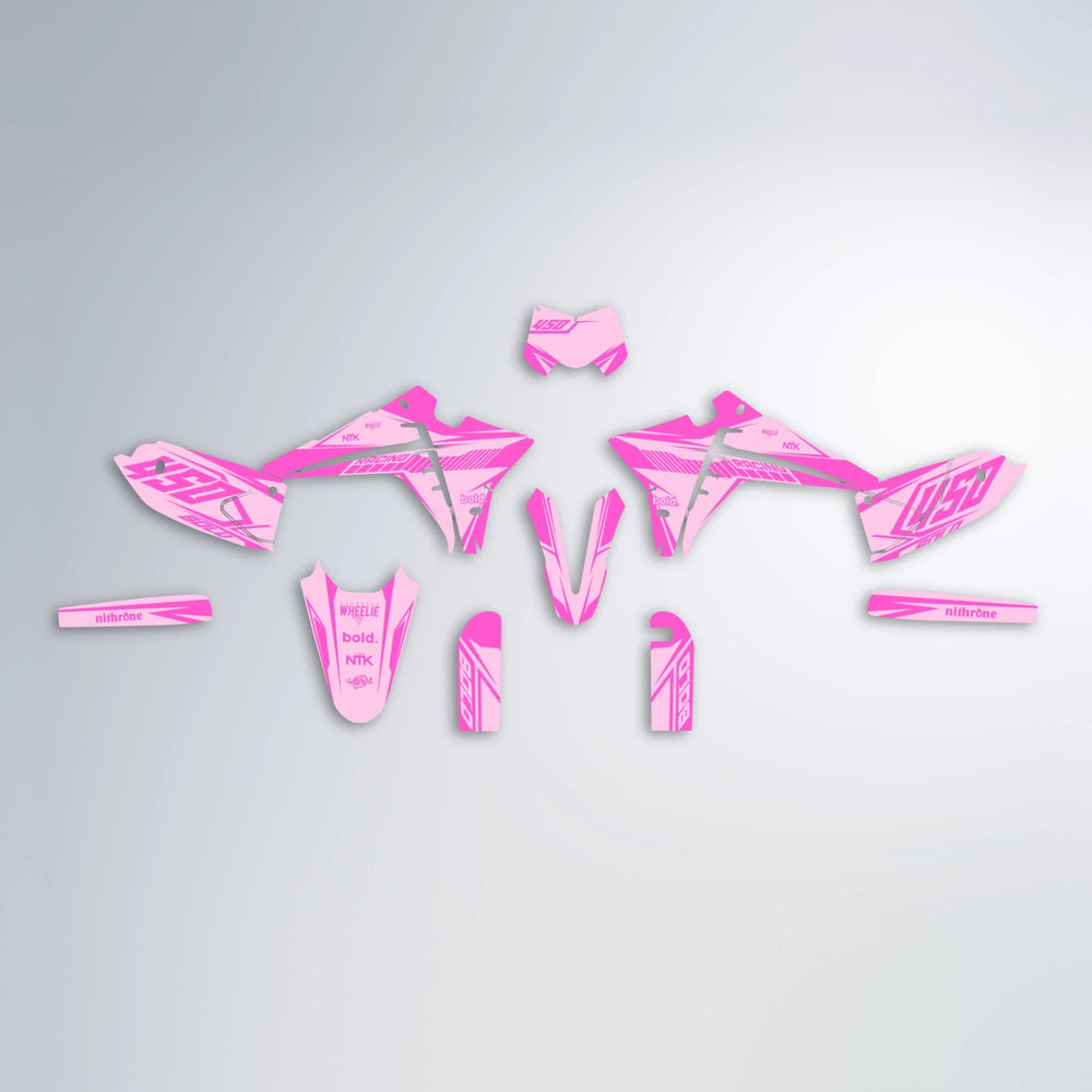 TEMPEST Fantic graphics kit parts layout in Pink