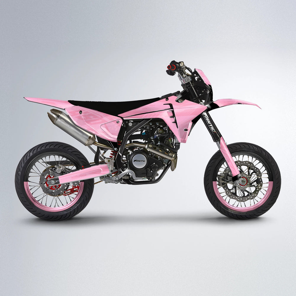 TEMPEST Fantic supermoto graphics kit in Sakura Pink