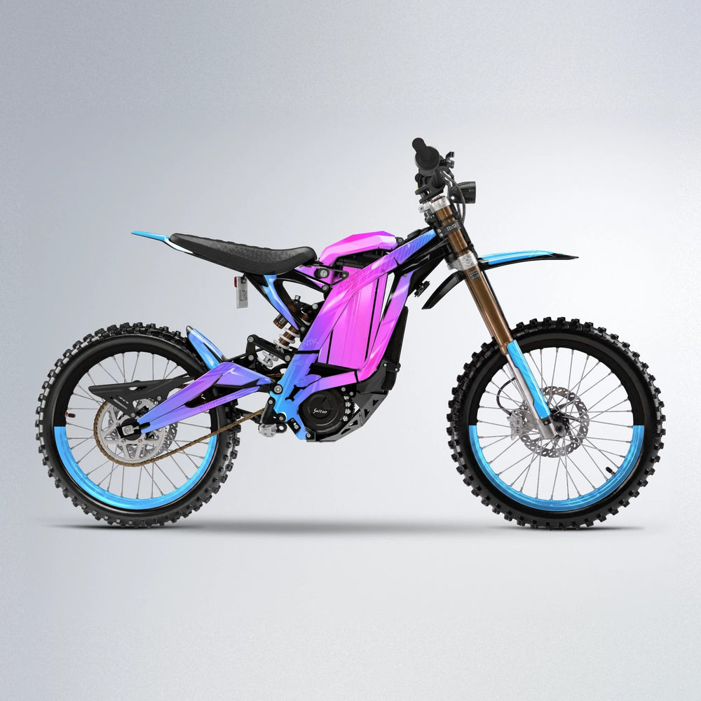 TEMPEST Sur-Ron Light Bee motocross graphics kit in Blue Purple Fade