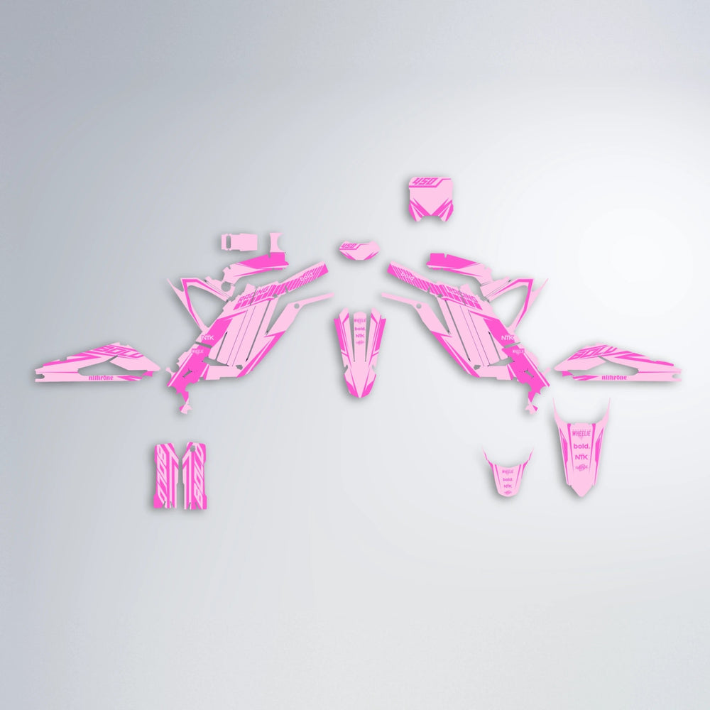 TEMPEST Sur-Ron Light Bee graphics kit parts layout in Pink