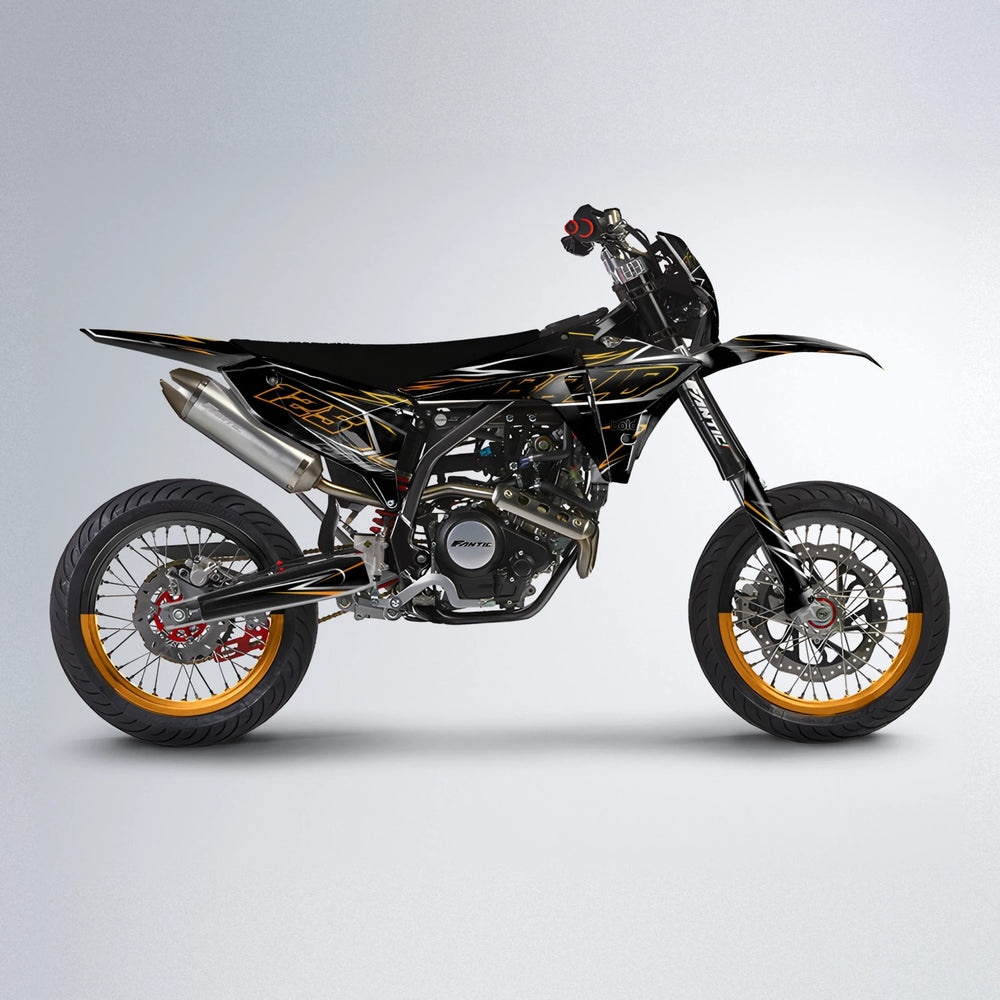 TEMPTATION Fantic supermoto graphics kit in Orange & Yellow