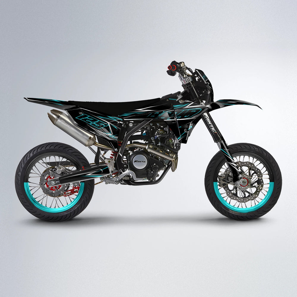 TEMPTATION Fantic supermoto graphics kit in Teal