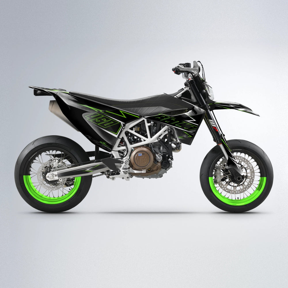 TEMPTATION Husqvarna 701 supermoto graphics kit in Green