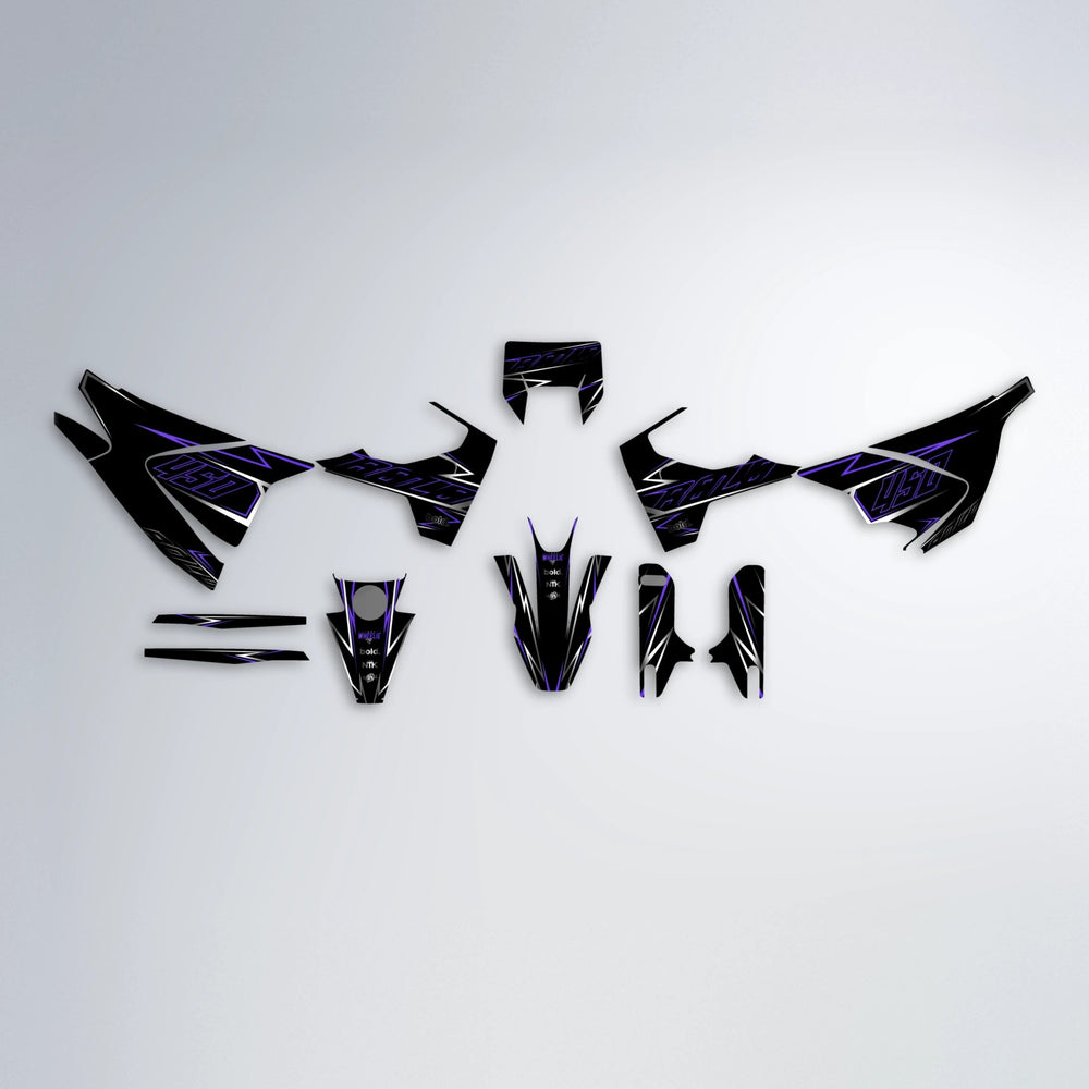 TEMPTATION Husqvarna 701 graphics kit parts layout in Purple