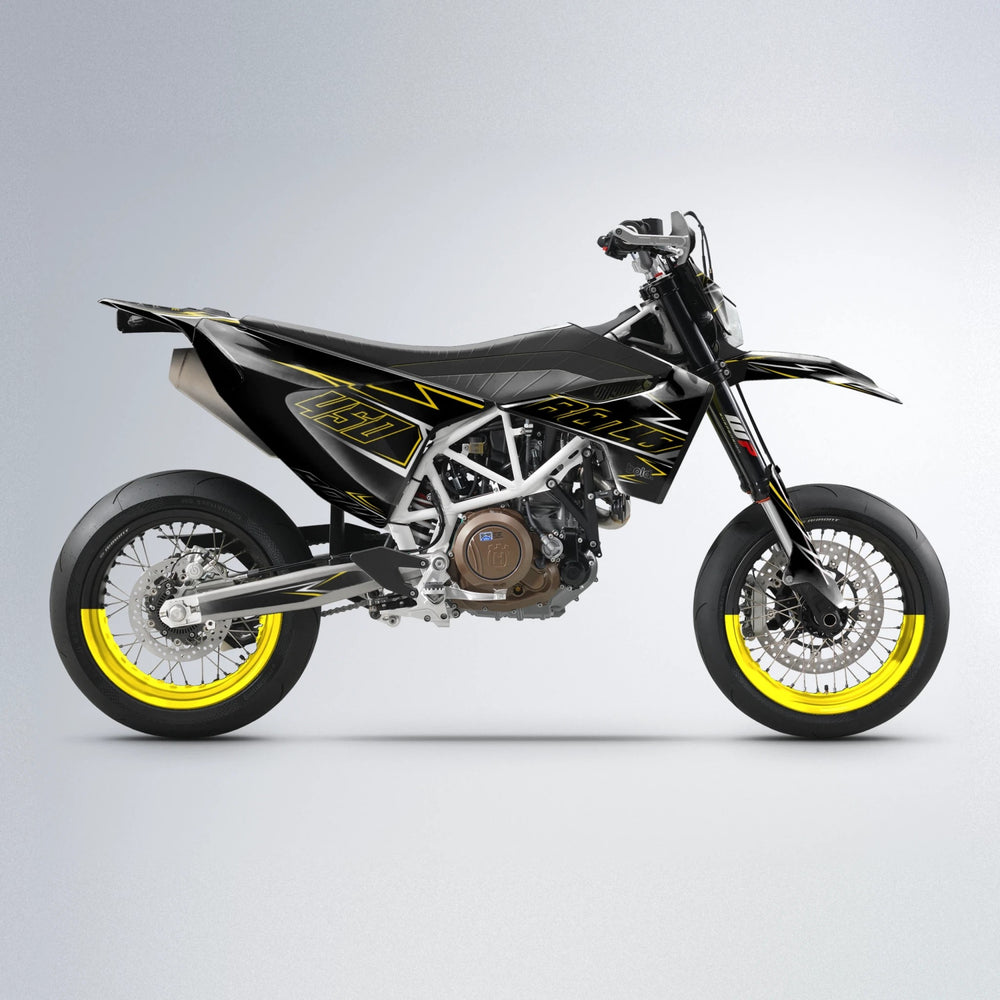 TEMPTATION Husqvarna 701 supermoto graphics kit in Yellow