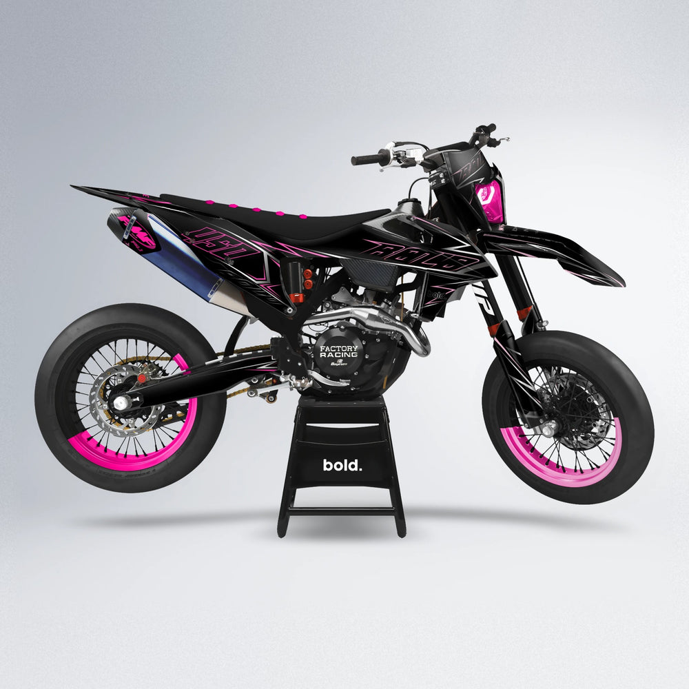 TEMPTATION supermoto graphics kit in Flamingo
