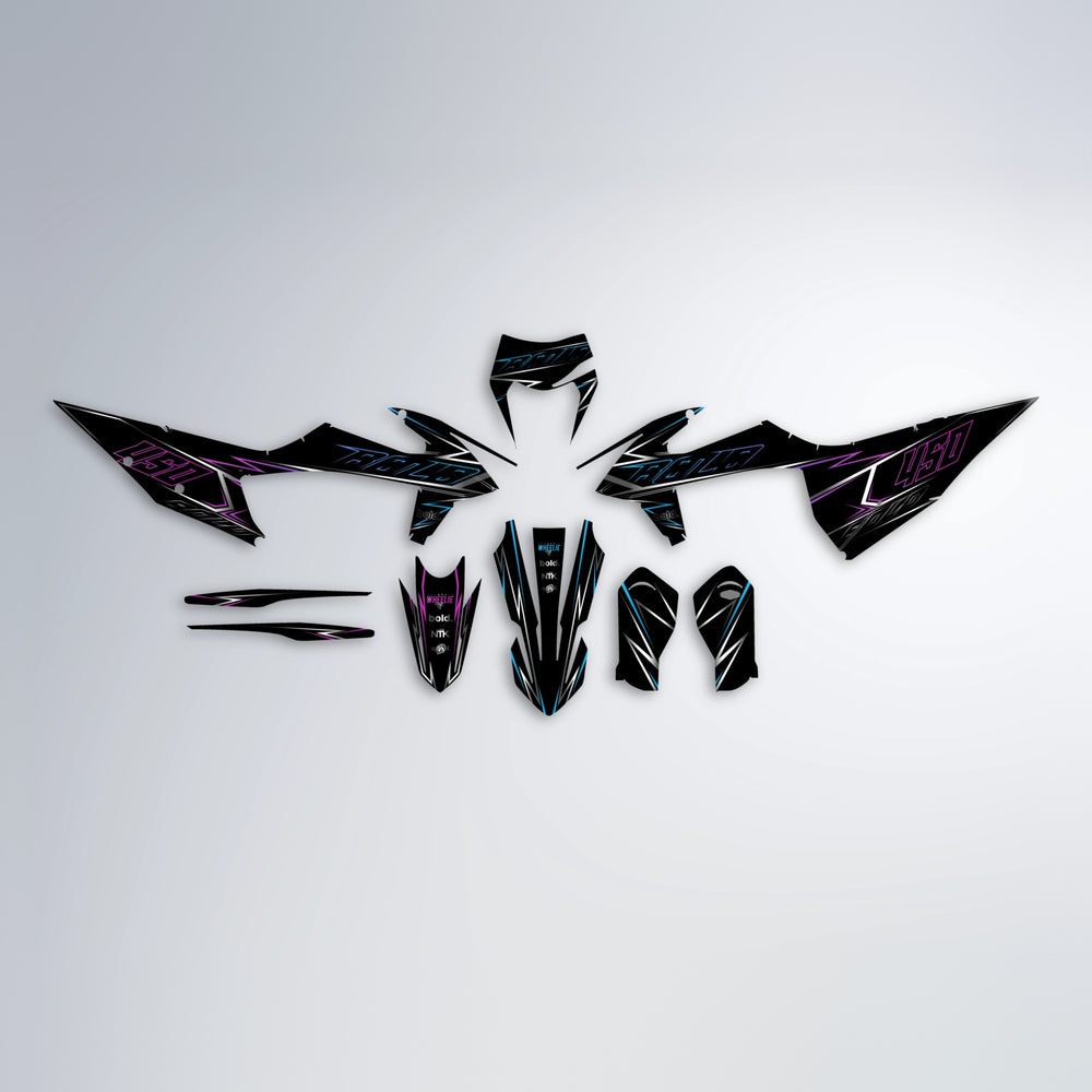 TEMPTATION graphics kit parts layout in Pink & Light Blue